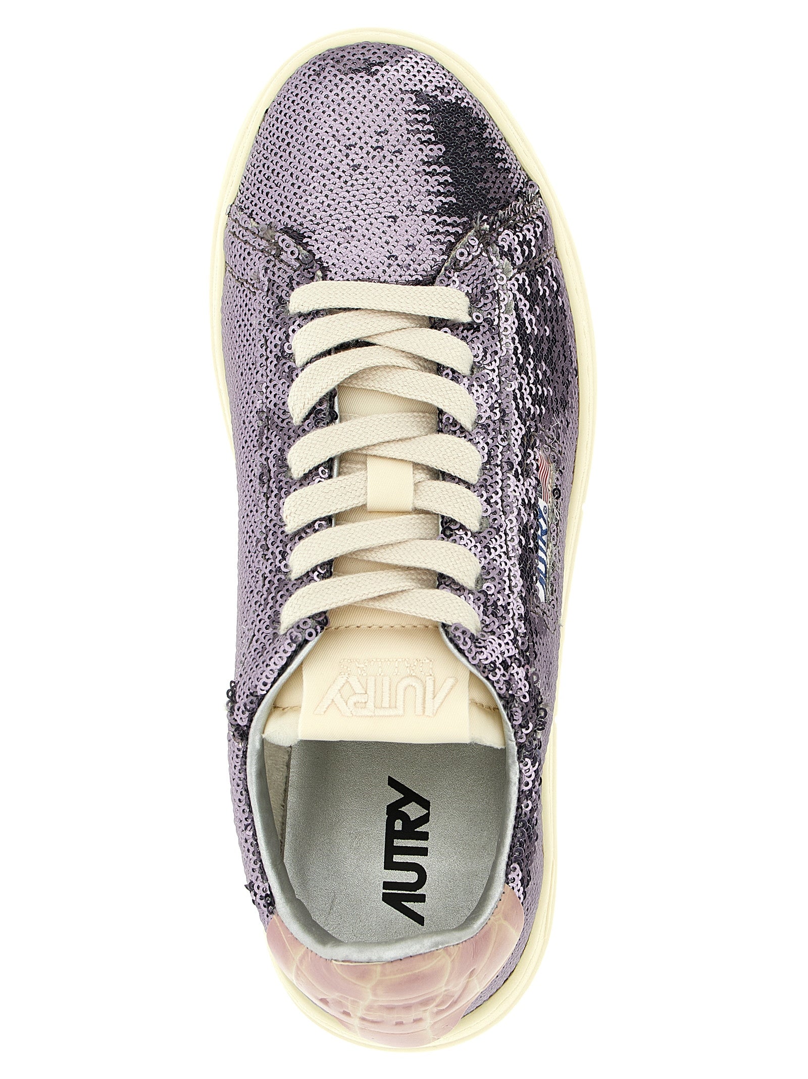 Sneakers by Autry for women in polyester cotton terrycloth & crocodile skin leather multicolor, signature & print features an timeless silhouette from the Women's Low Top Polyester Cotton Terrycloth & Crocodile Skin Leather Sneakers collection, showcasing a signature low-top style with an timeless finish.