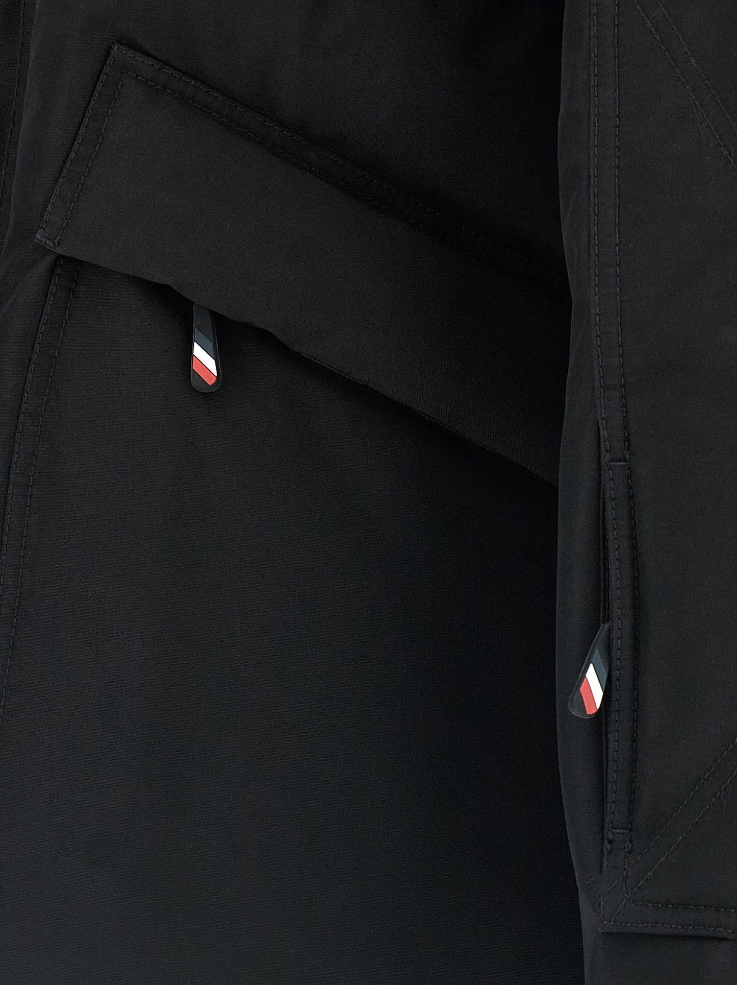 Hooded Windbreaker Jacket by Moncler Grenoble for men in polyester corduroy & goose-down black showcases a urban chic silhouette, detailed with a urban chic and functional hooded, insulated & windproof for a polished finish.