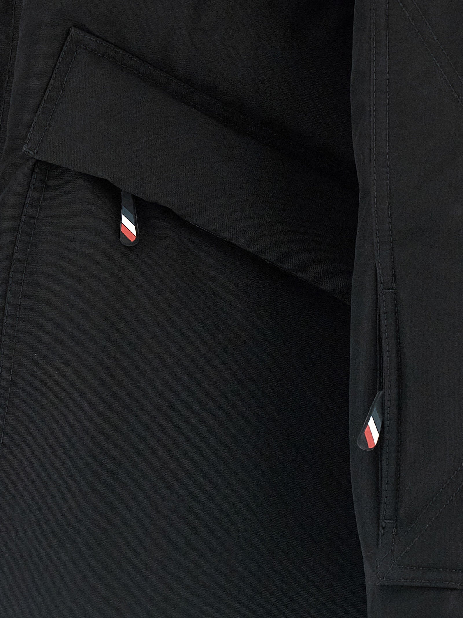 Hooded Windbreaker Jacket by Moncler Grenoble for men in polyester corduroy & goose-down black showcases a urban chic silhouette, detailed with a urban chic and functional hooded, insulated & windproof for a polished finish.