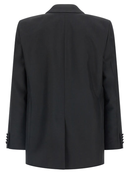 Blazer by Gucci for men in polyester & viscose black & signature features an stylish silhouette, showcasing a sophisticated and stylish for a truly stylish finish.