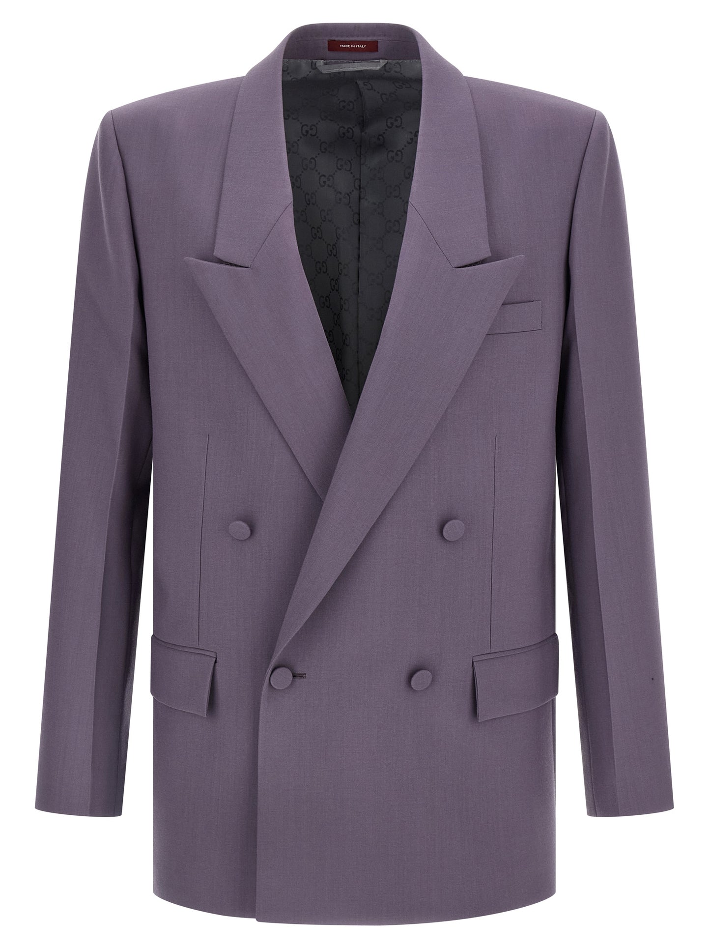 Blazer by Gucci for men in wool & viscose purple & signature features an stylish silhouette, showcasing a sophisticated and stylish for a truly stylish finish.