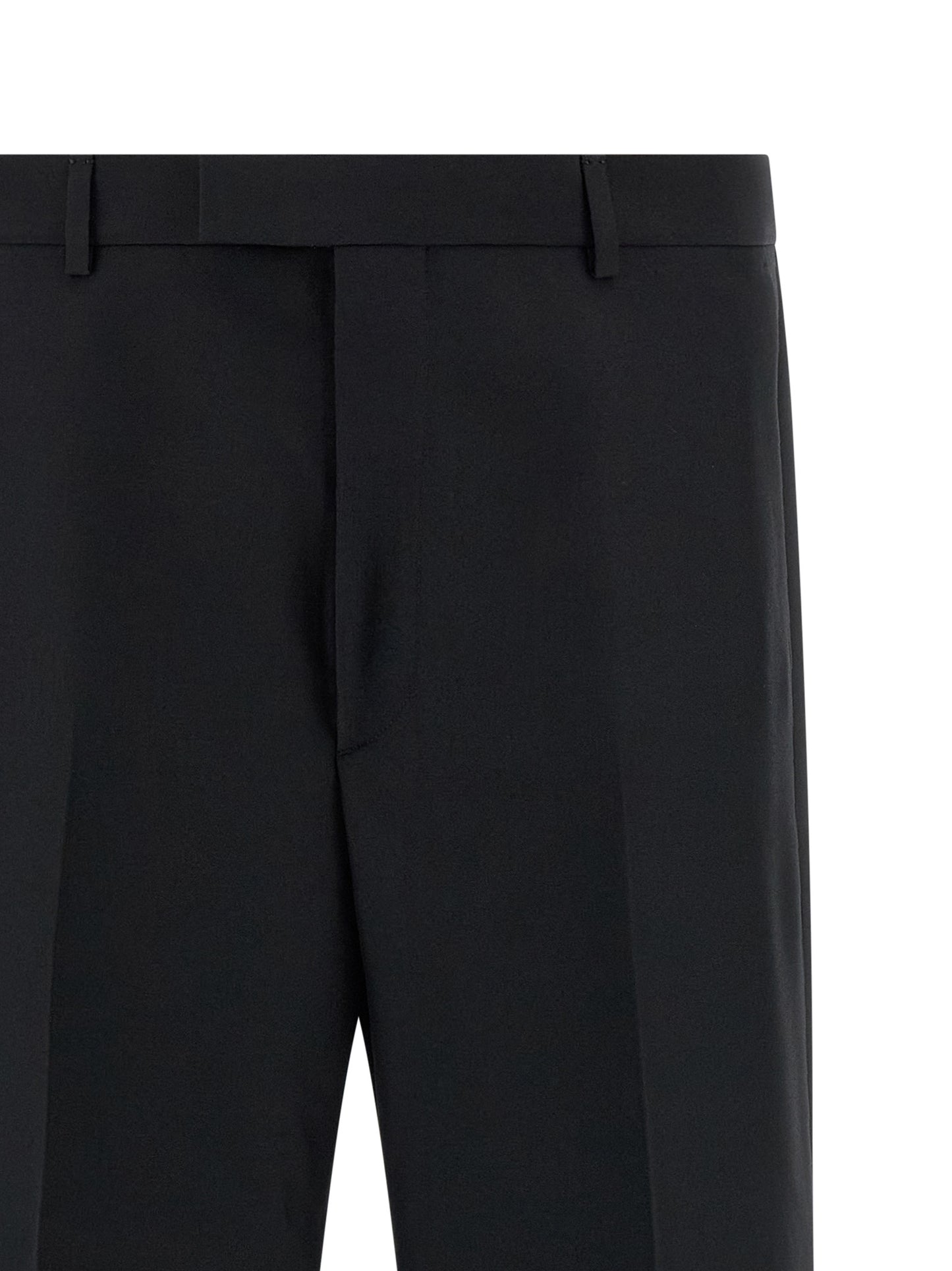 Trousers by Gucci for men in polyester black features an sartorial silhouette, showcasing a precise straight-leg and long with a sartorial for a refined look.