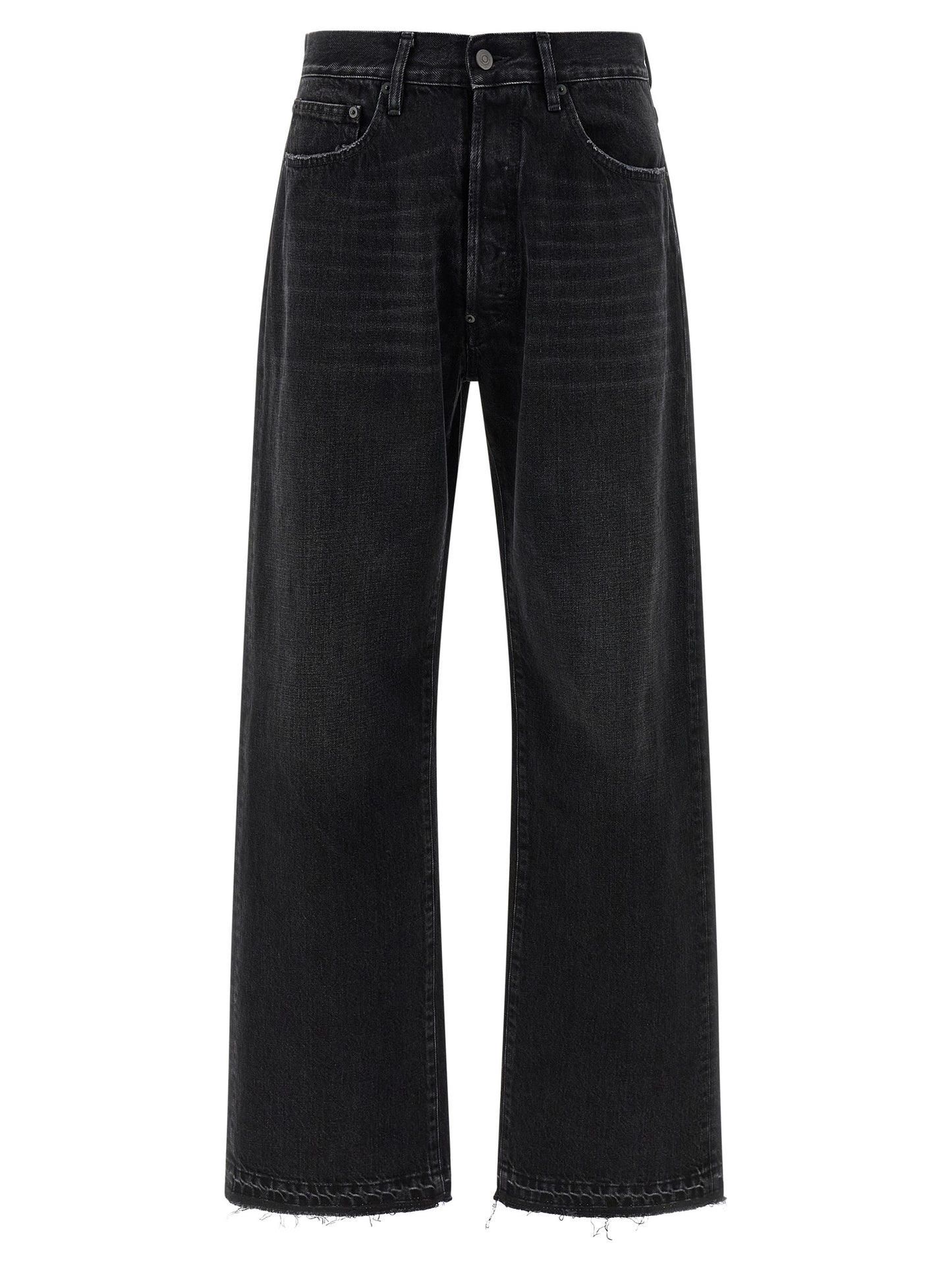 Jeans by Maison Margiela for men in denim cotton black presents a refined pantology silhouette, artfully defined by a refined pantology straight-leg, long, and a sophisticated .