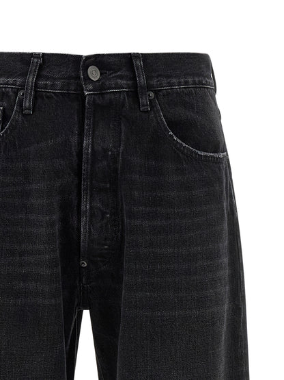 Jeans by Maison Margiela for men in denim cotton black features an sartorial straight-leg and long with a cut for a sartorial finish.