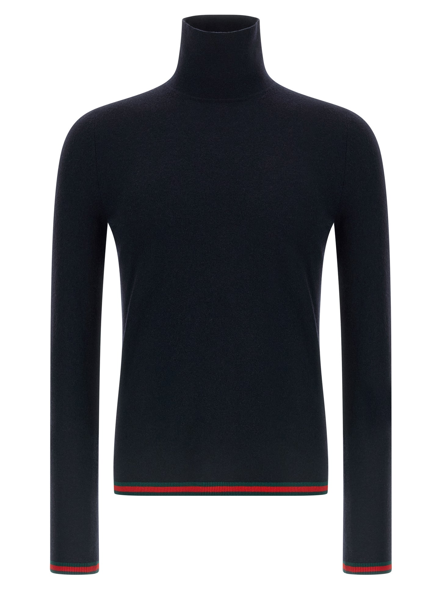 Cardigan by Gucci for men in cashmere blue & signature features a nuanced silhouette with a refined high-neck neckline and nuanced long-sleeve detailing for a sophisticated look.