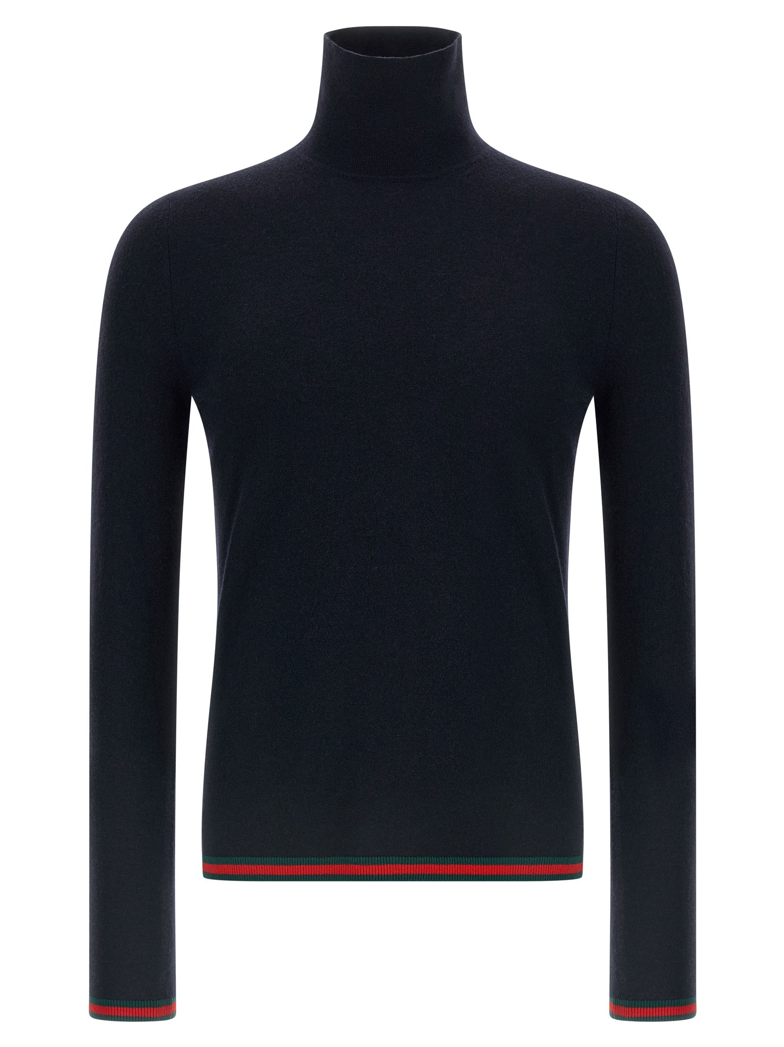 Cardigan by Gucci for men in cashmere blue & signature features a nuanced silhouette with a refined high-neck neckline and nuanced long-sleeve detailing for a sophisticated look.