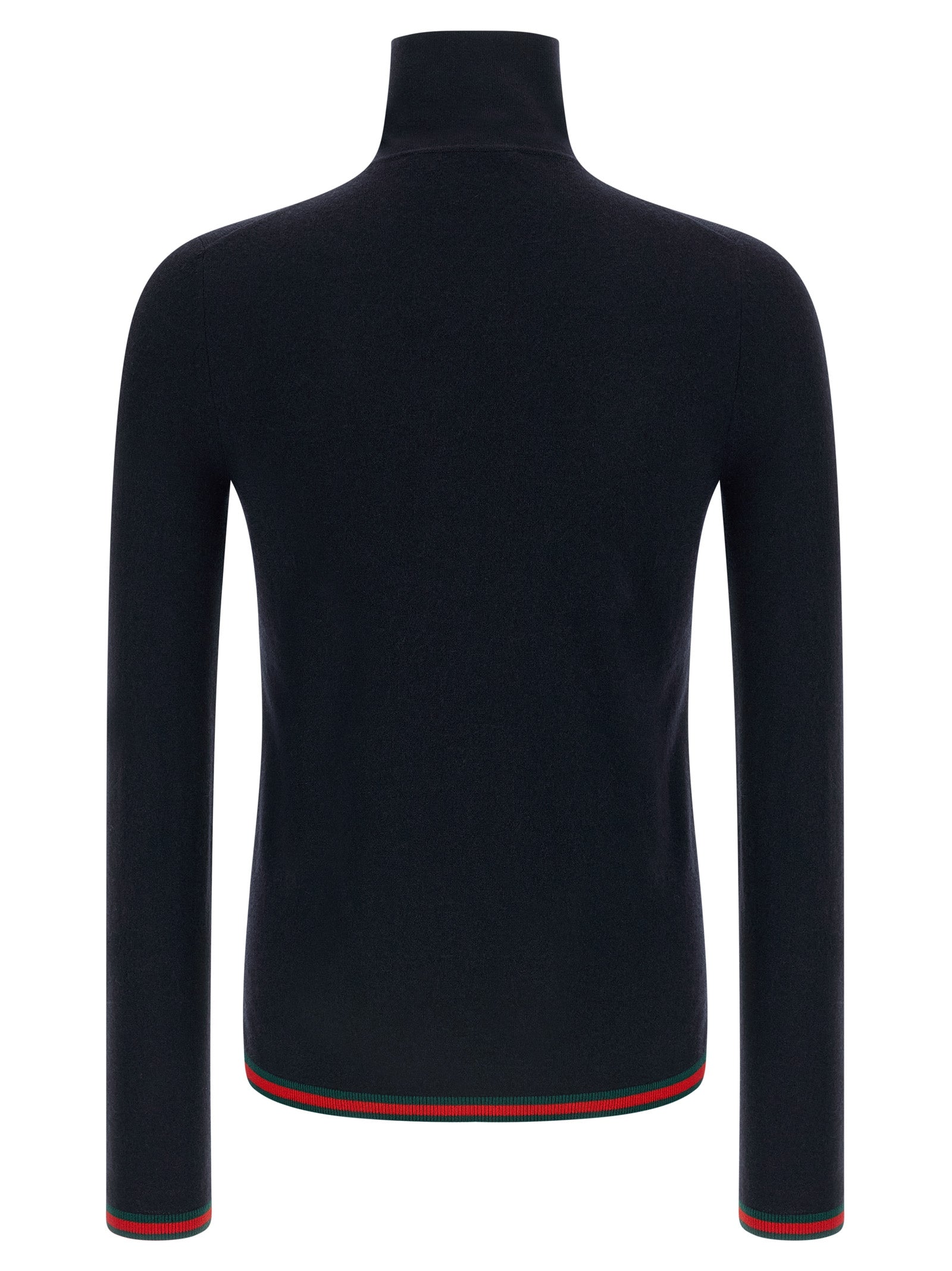 Cardigan by Gucci for men in cashmere blue & signature features an crisp silhouette, showcasing a sophisticated high-neck neckline and detail for a truly crisp finish.