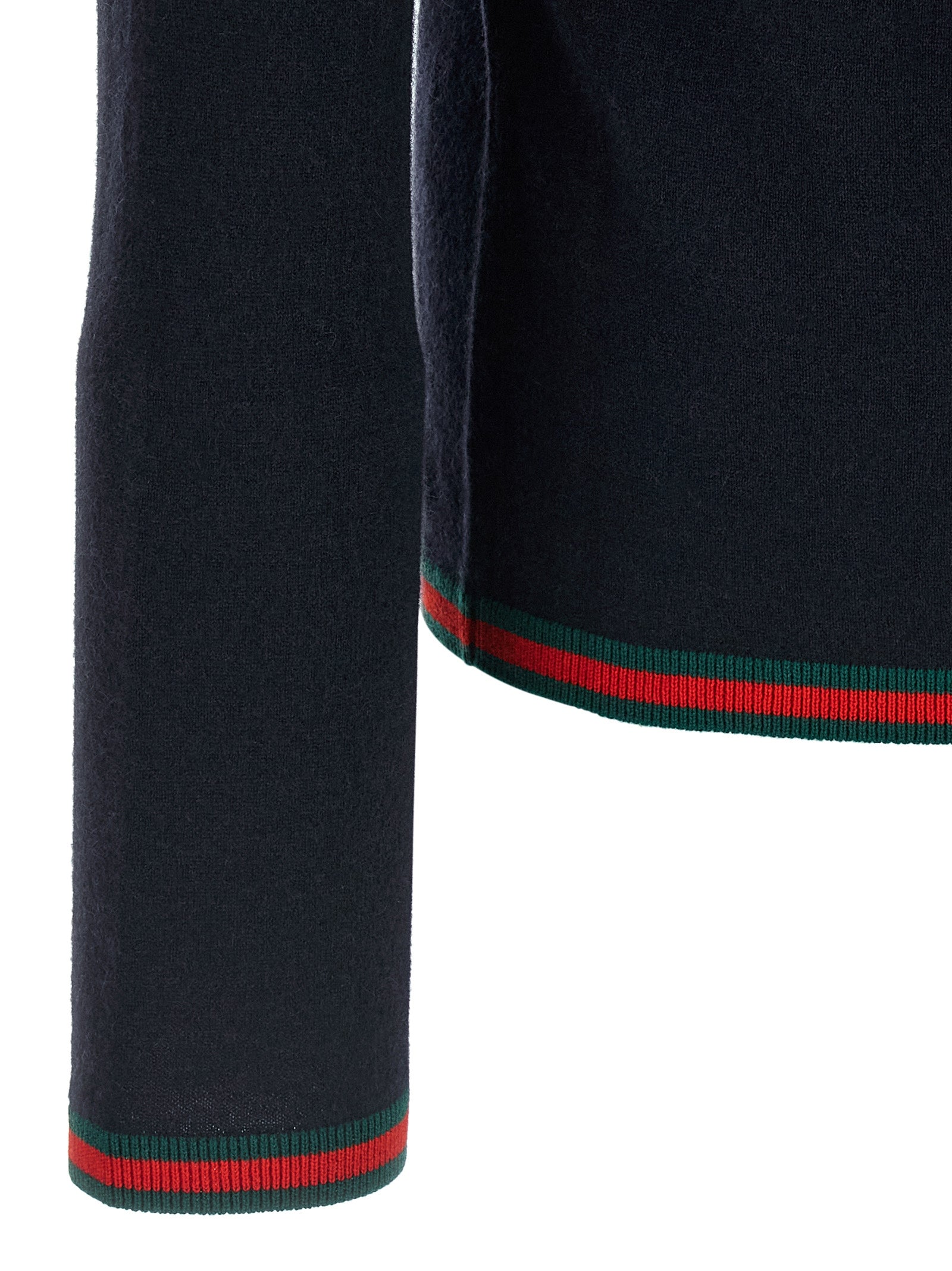 Cardigan by Gucci for men in cashmere blue & signature showcases a luxurious silhouette, meticulously detailed with a sophisticated and for a refined finish.