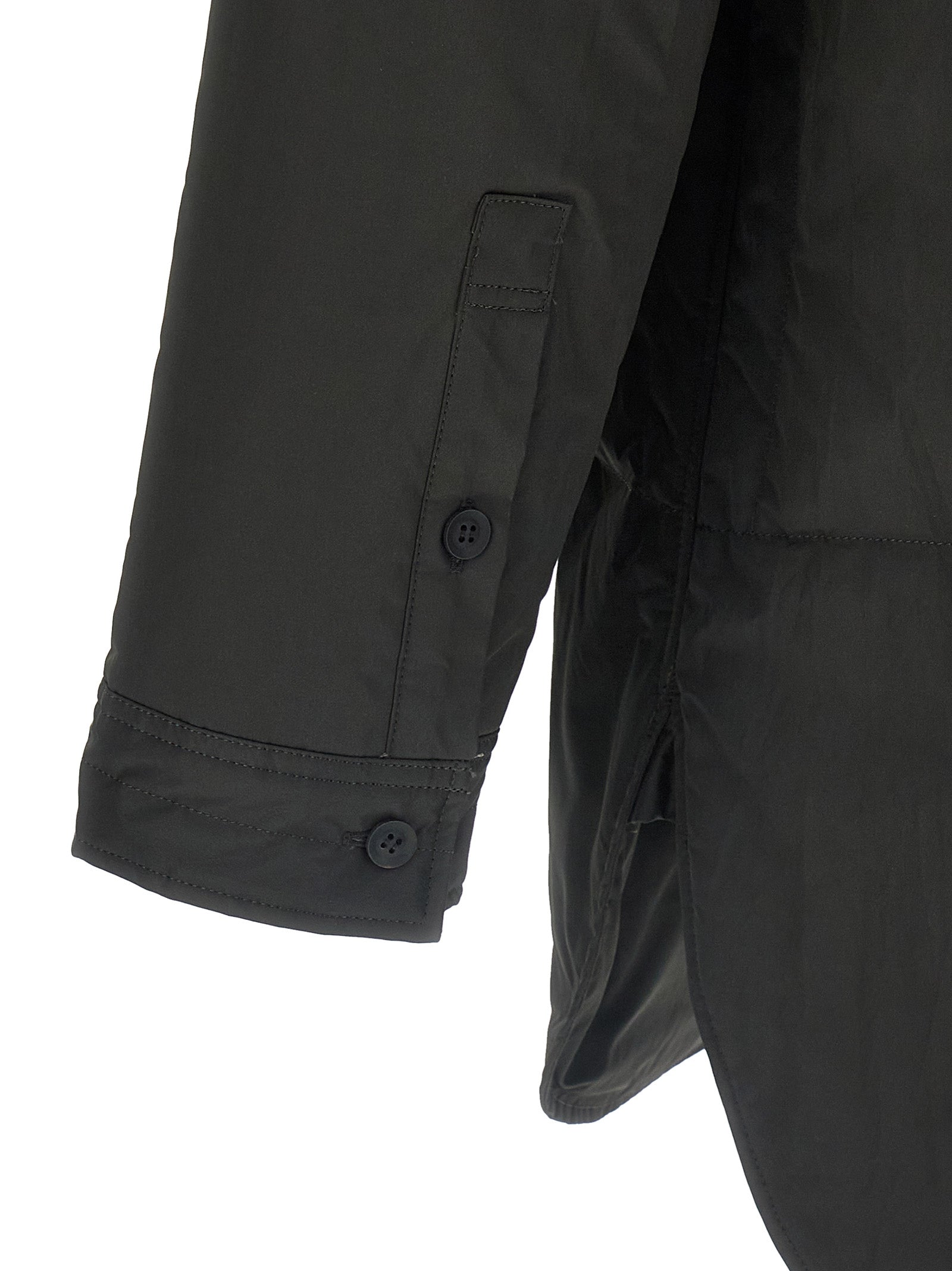 Overshirt by Yohji Yamamoto for men in polyester black & print features an polished silhouette, showcasing a sophisticated and detail for a truly polished finish.
