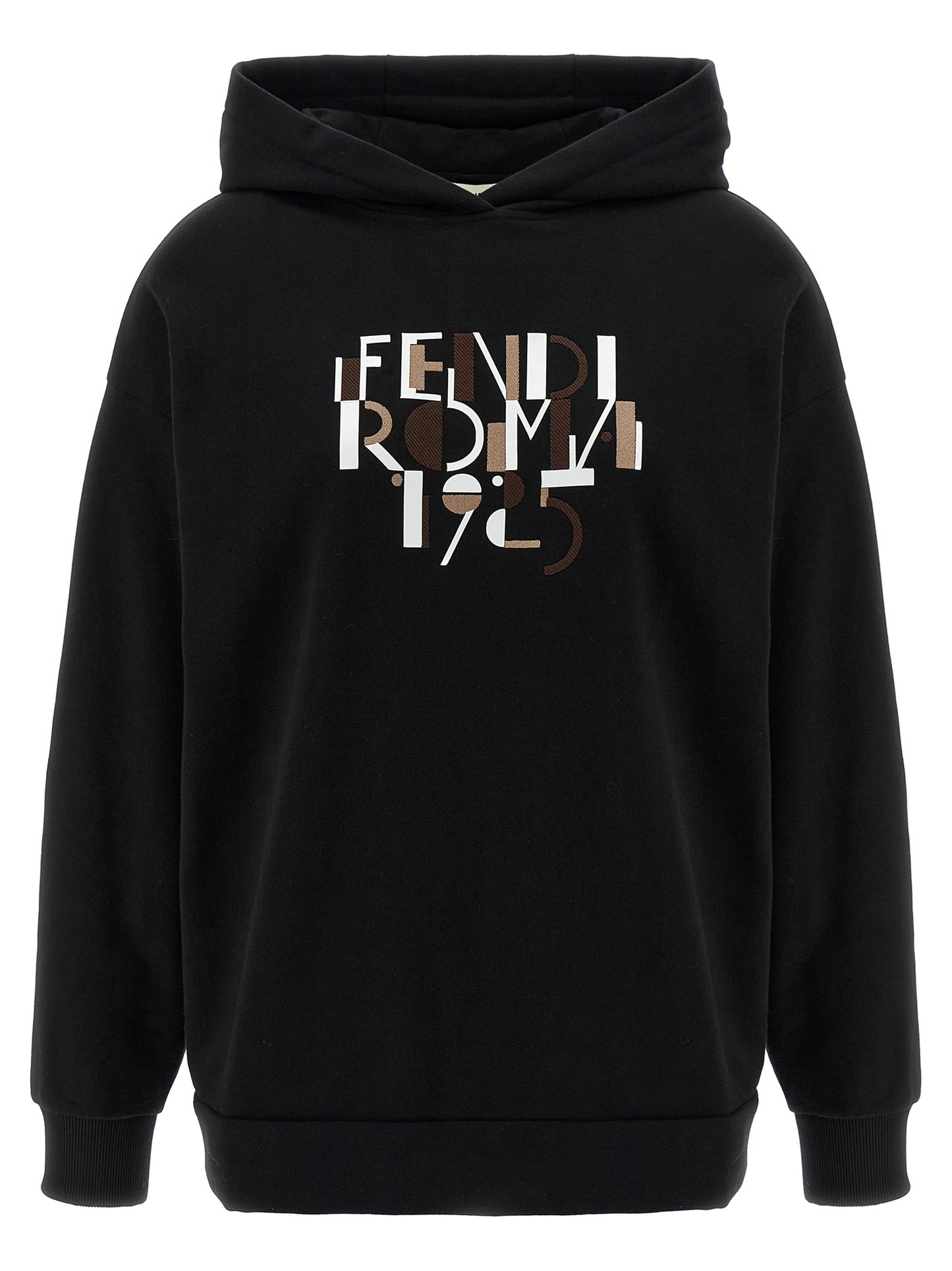 Sweatshirt Hoodie by Fendi for women in cotton black, patterned & print features a edgy silhouette, detailed with a edgy hooded neckline and long-sleeve for a refined finish.