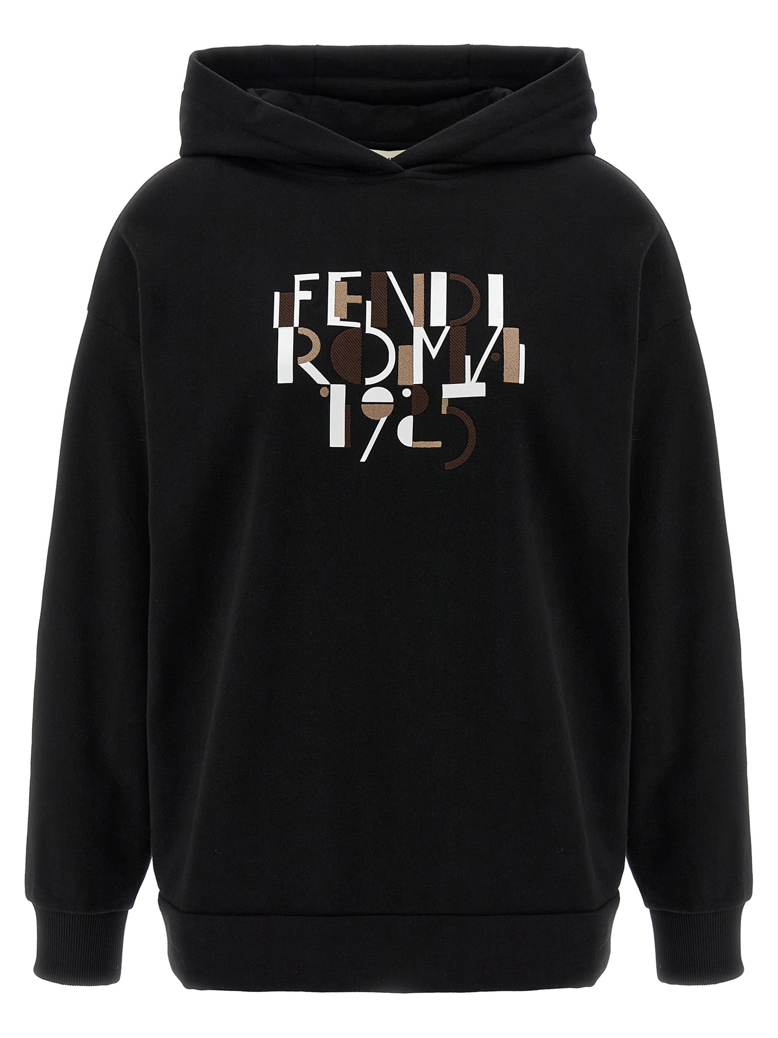 Sweatshirt Hoodie by Fendi for women in cotton black, patterned & print features a edgy silhouette, detailed with a edgy hooded neckline and long-sleeve for a refined finish.