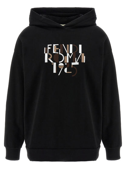 Sweatshirt Hoodie by Fendi for women in cotton black, patterned & print features a edgy silhouette, detailed with a edgy hooded neckline and long-sleeve for a refined finish.