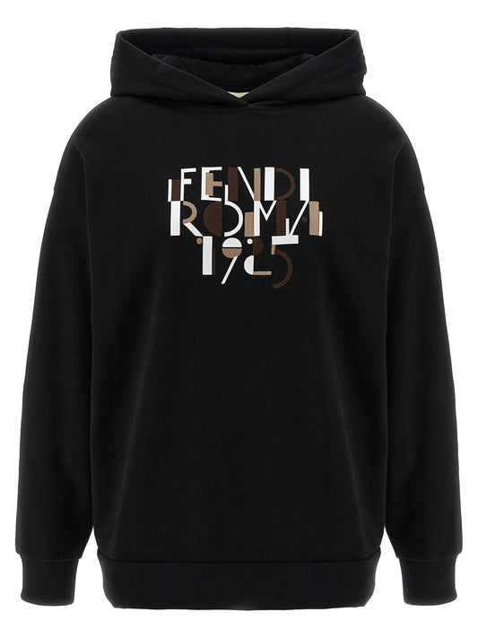 Sweatshirt Hoodie by Fendi for women in cotton black, patterned & print features a edgy silhouette, detailed with a edgy hooded neckline and long-sleeve for a refined finish.