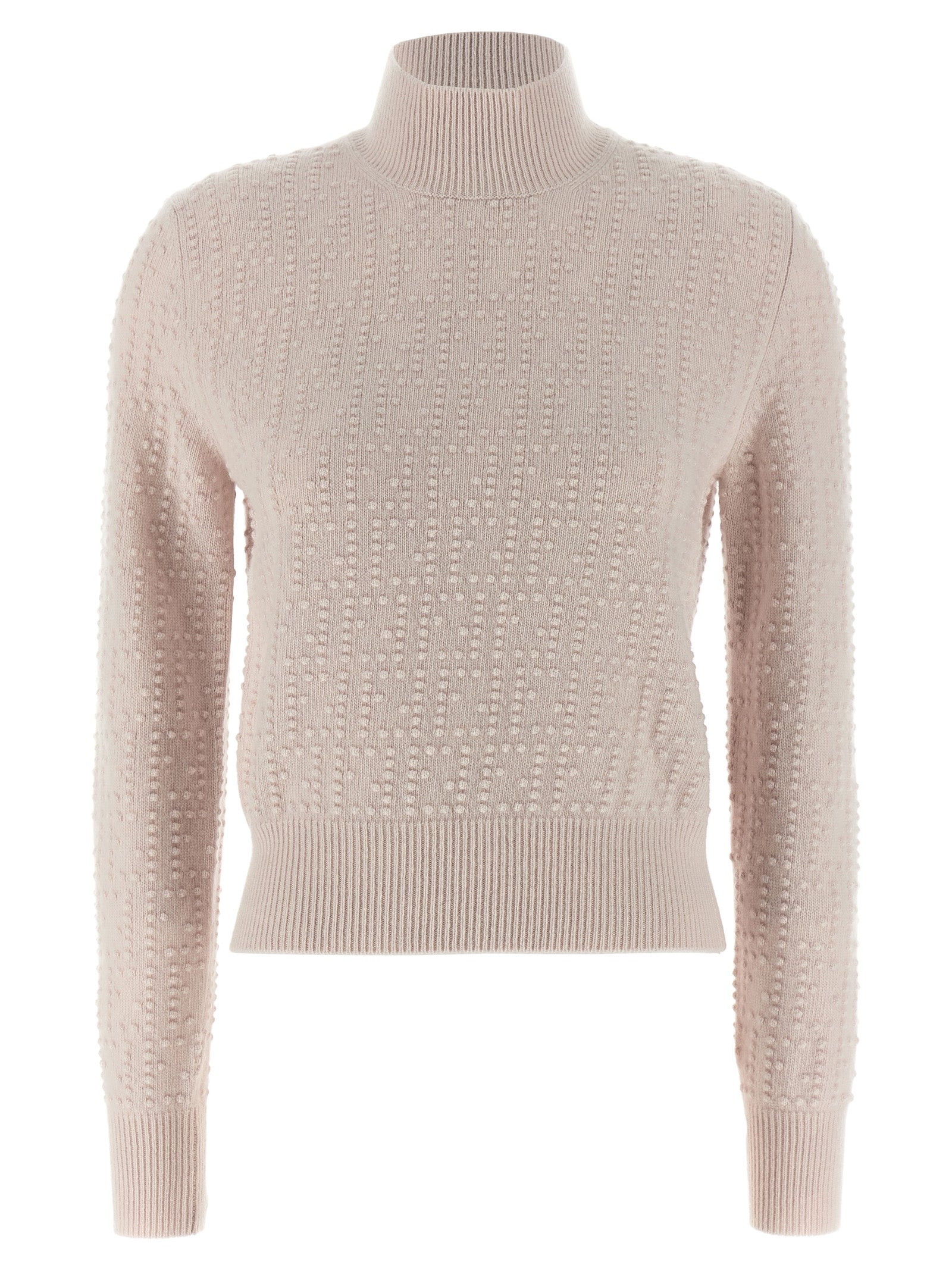 Cardigan by Fendi for women in cashmere wool multicolor & pink features a nuanced silhouette with a refined high-neck neckline and nuanced detailing for a sophisticated look.
