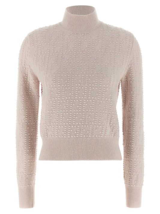 Cardigan by Fendi for women in cashmere wool multicolor & pink features a nuanced silhouette with a refined high-neck neckline and nuanced detailing for a sophisticated look.