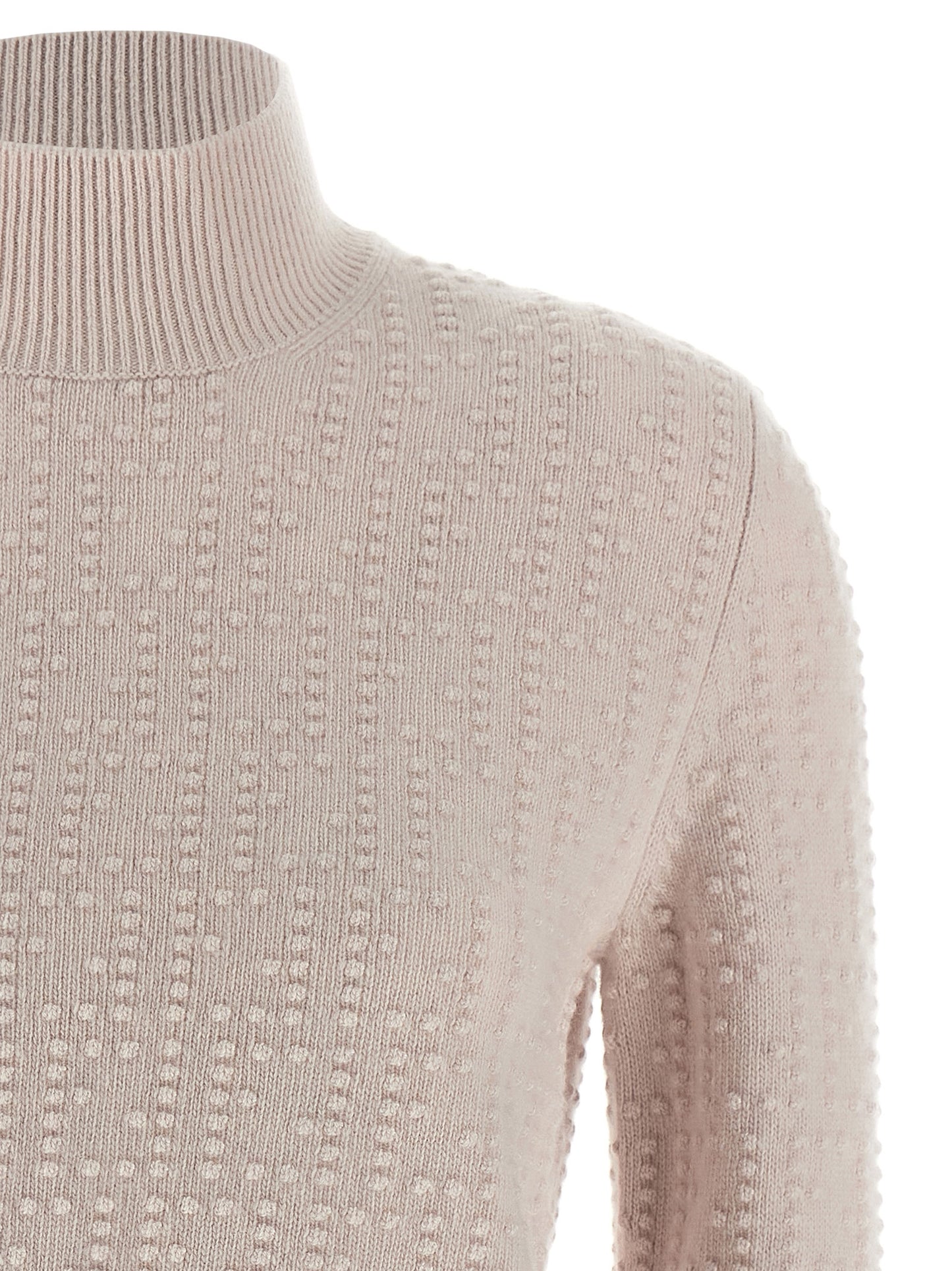 Cardigan by Fendi for women in cashmere wool multicolor & pink presents a textural silhouette, artfully finished with a textural high-neck neckline and for a sophisticated, textural look.