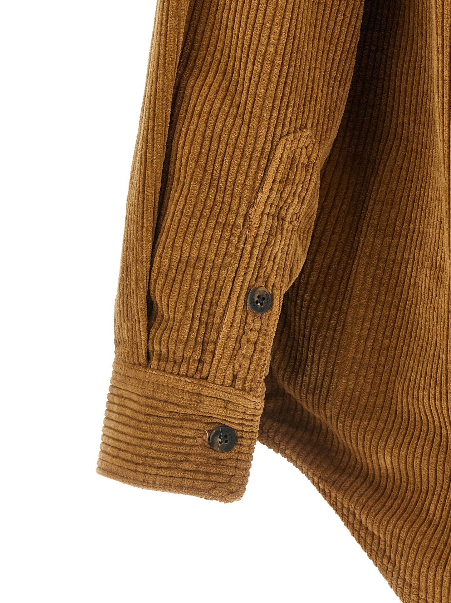 Overshirt by Isabel Marant for men in denim cotton corduroy beige features an architectural silhouette with a refined and elegant for a architectural look.