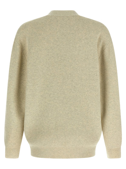 Cardigan by Isabel Marant for men in polyamide polyester viscose & cotton gray features an impeccable silhouette, showcasing a sophisticated v-neck neckline and detail for a truly impeccable finish.