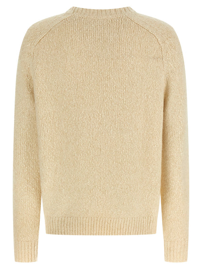 Cardigan by Isabel Marant for men in cotton polyamide & alpaca wool beige features a dramatic silhouette, showcasing a sophisticated crew neckline and dramatic detail for a timeless, premium look.