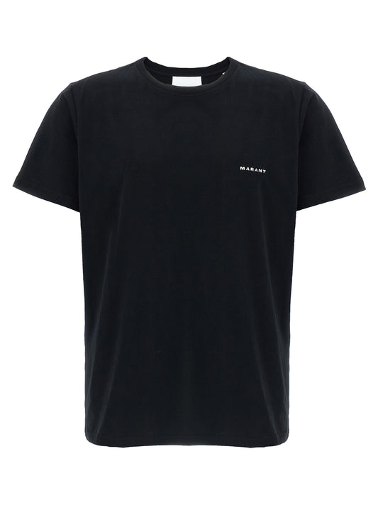 T-Shirt by Isabel Marant for men in velvet cotton black showcases a dramatic silhouette, elegantly detailed with a dramatic and for a truly dramatic finish.