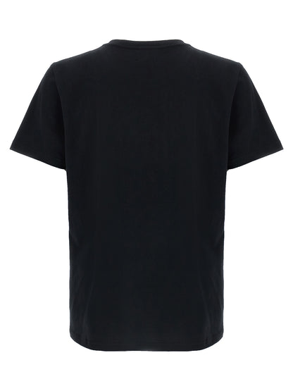 T-Shirt by Isabel Marant for men in velvet cotton black showcases a unassuming silhouette, artfully detailed with a refined and unassuming for a sophisticated, contemporary look.