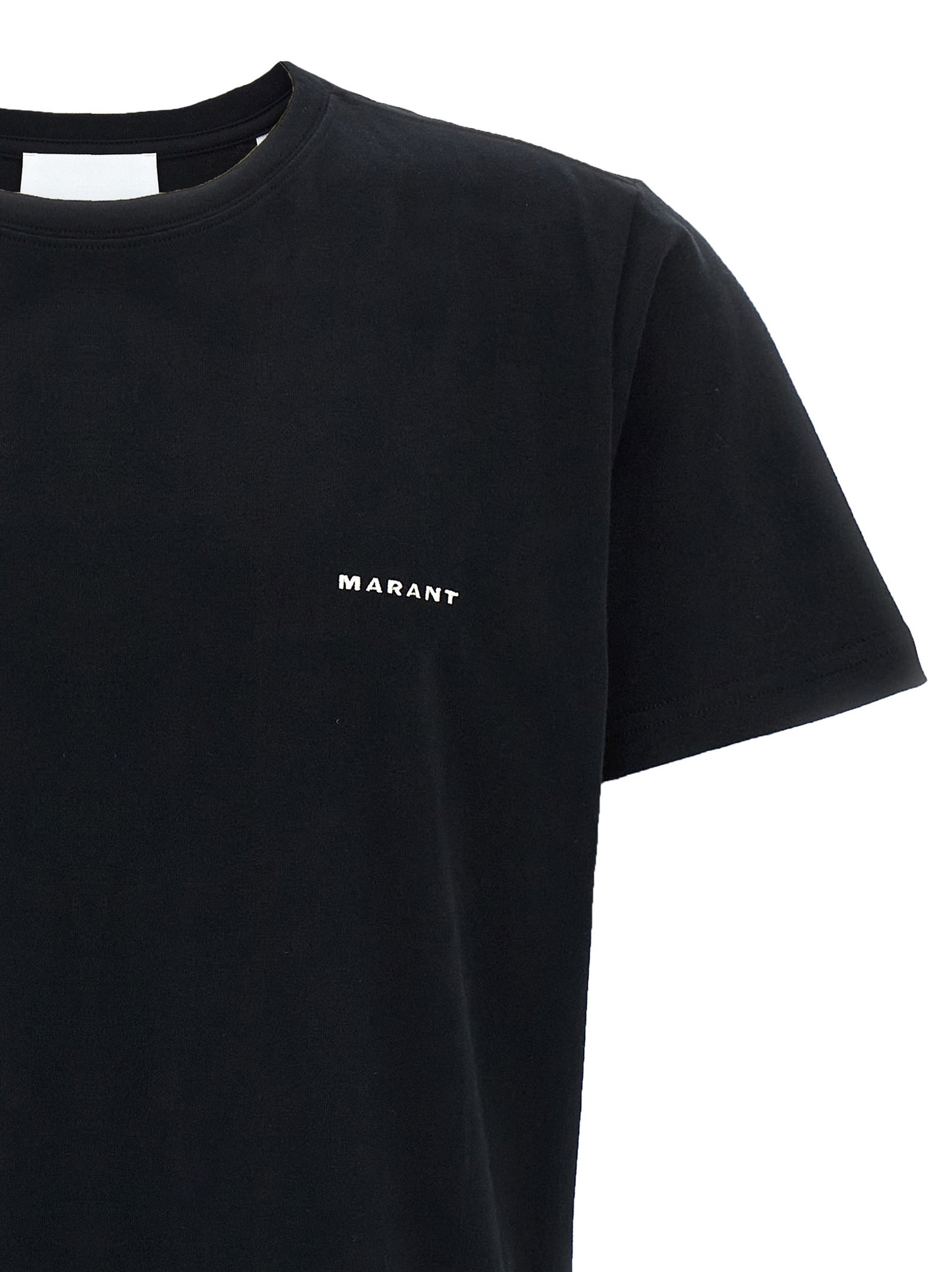 T-Shirt by Isabel Marant for men in velvet cotton black features an edgy silhouette, meticulously detailed with a sophisticated and for a truly edgy finish.