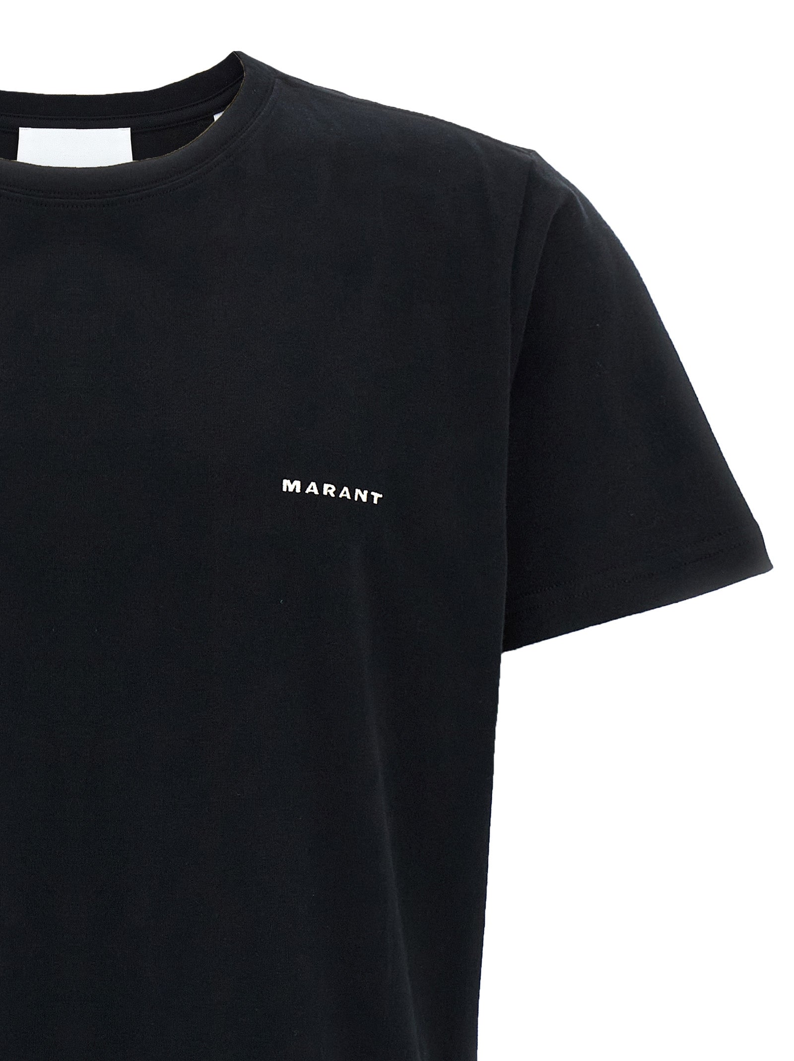 T-Shirt by Isabel Marant for men in velvet cotton black features an edgy silhouette, meticulously detailed with a sophisticated and for a truly edgy finish.