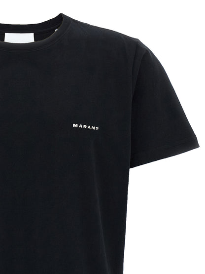 T-Shirt by Isabel Marant for men in velvet cotton black features an edgy silhouette, meticulously detailed with a sophisticated and for a truly edgy finish.