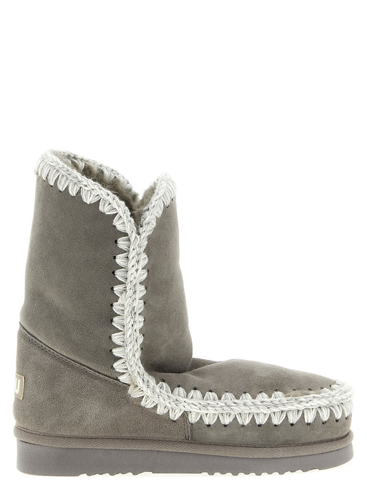 Ankle Boots by Mou for women in fur suede & lambskin leather gray & signature features an avant-garde Women's Fur Suede & Lambskin Leather Ankle Boots silhouette, defined by a sophisticated and a avant-garde .
