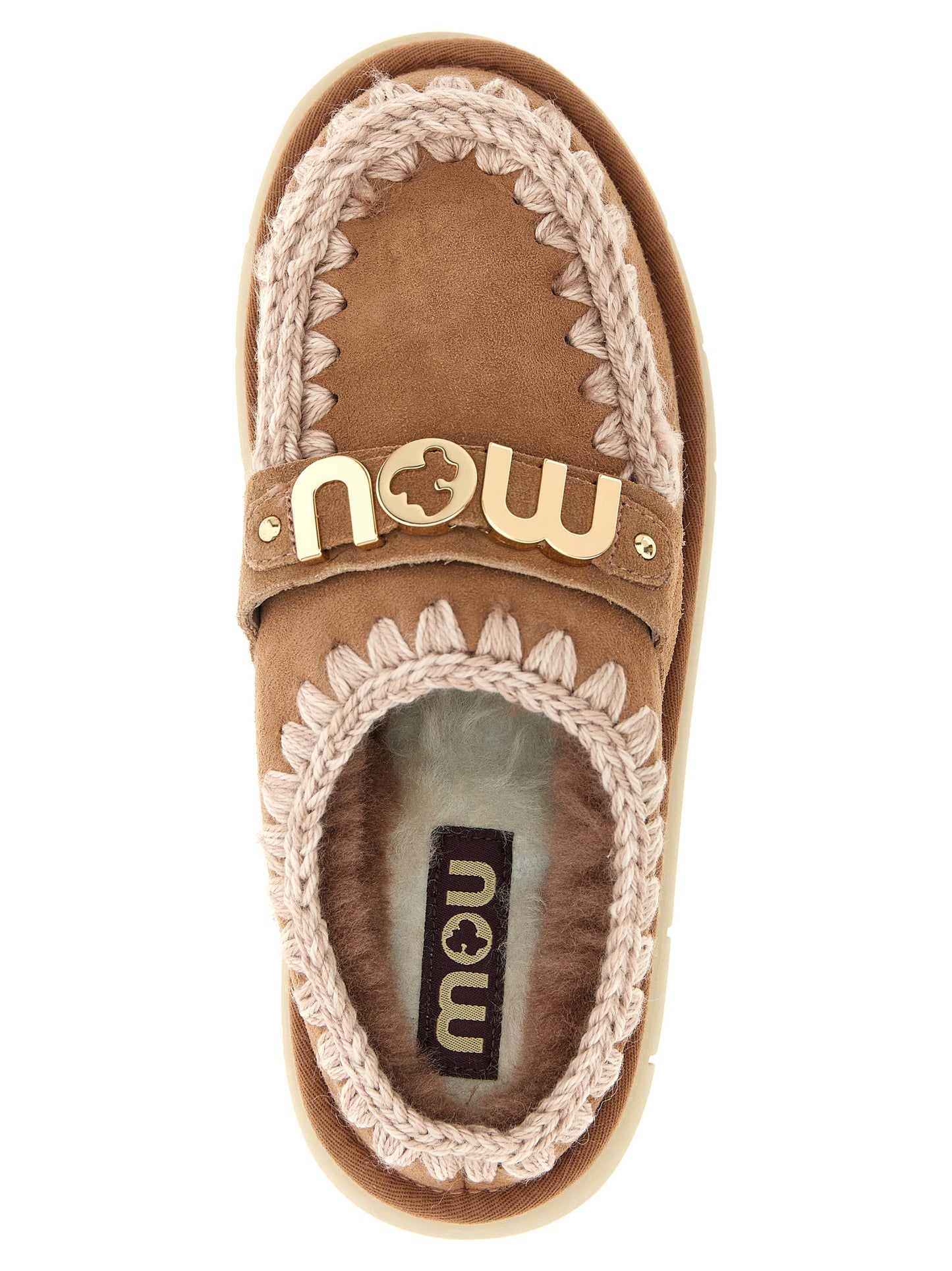 Clogs Flat Shoes by Mou for women in suede lambskin leather & fur multicolor showcases a resplendent Women's Suede Lambskin Leather & Fur Clogs Flat Shoes aesthetic with a and .