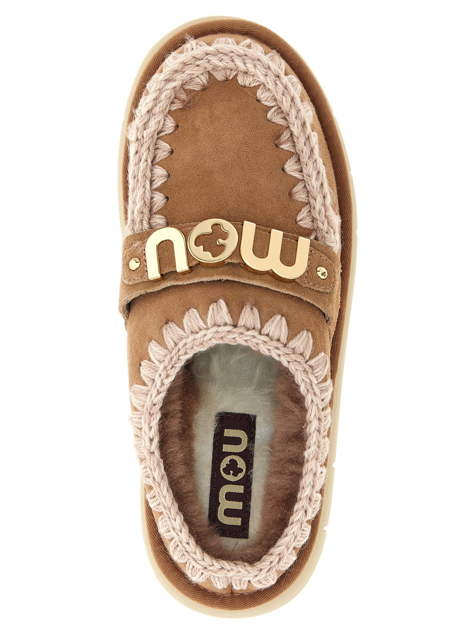 Clogs Flat Shoes by Mou for women in suede lambskin leather & fur multicolor showcases a resplendent Women's Suede Lambskin Leather & Fur Clogs Flat Shoes aesthetic with a and .