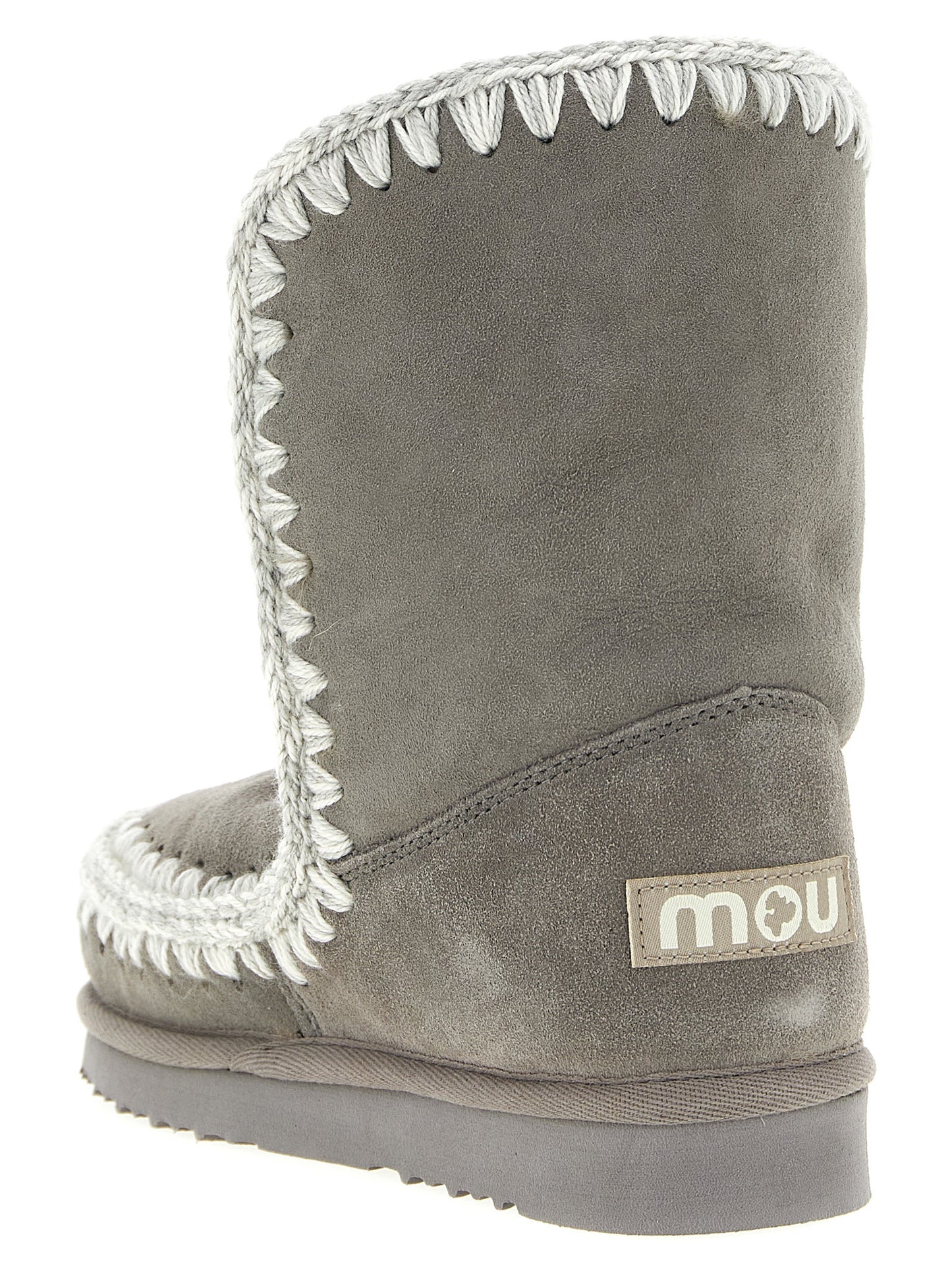 Mou Gray Lambskin Ankle Boots