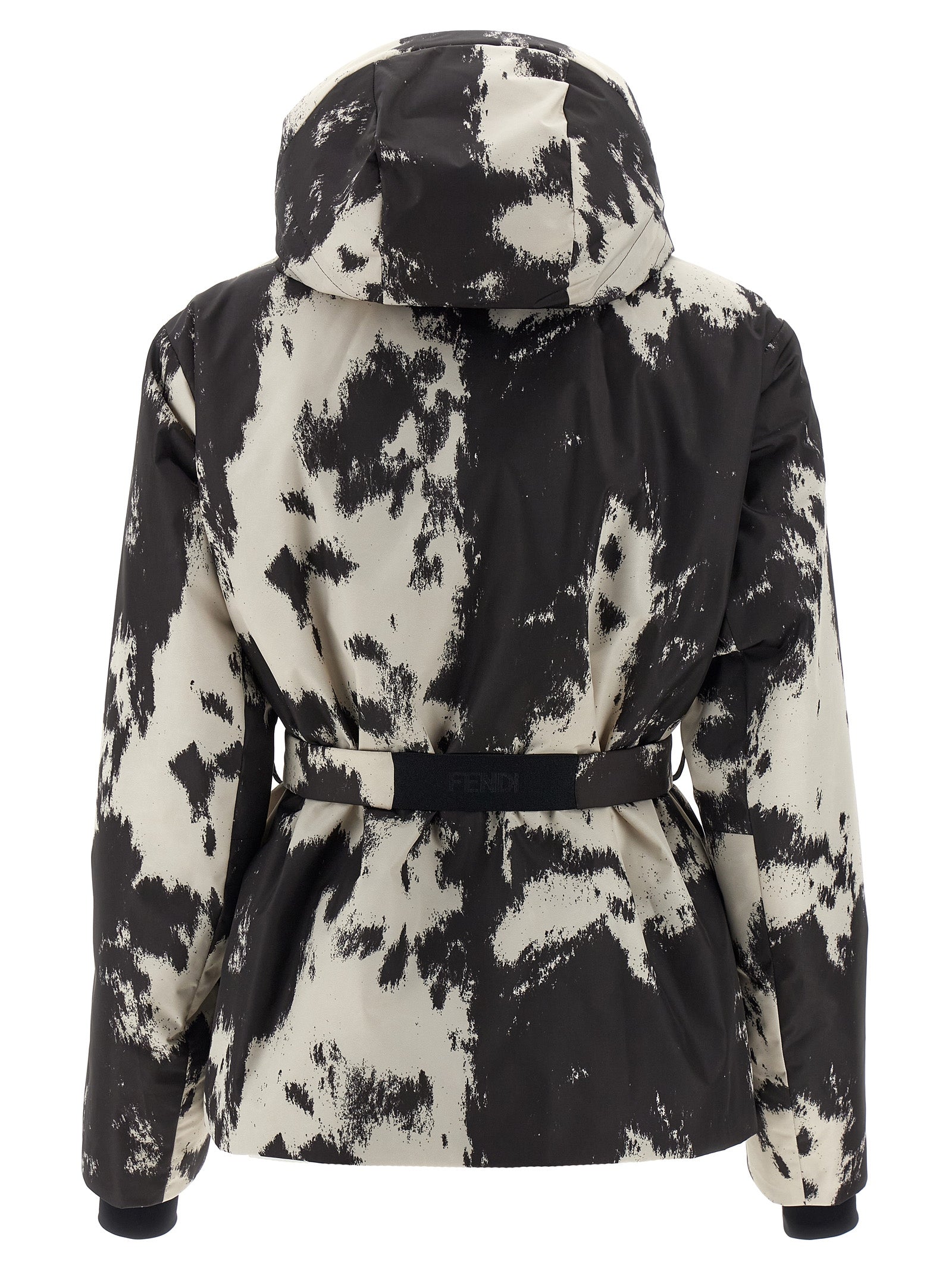 Hooded Windbreaker Jacket by Fendi for women in polyester multicolor features an magnificent silhouette, showcasing the sophisticated hooded high-neck neckline and functional pockets, hooded & windproof for a premium, magnificent look.