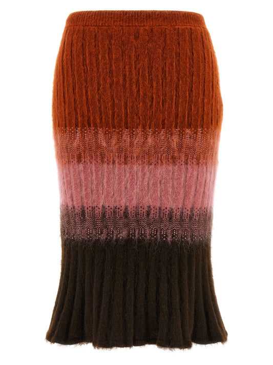 Skirt by Fendi for women in mohair wool polyamide & silk multicolor & patterned features a sublime silhouette, showcasing the sublime design of the Women's Mohair Wool Polyamide & Silk Maxi Midi Skirt in a sophisticated maxi midi.