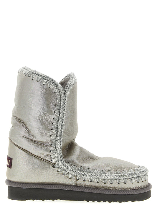 Ankle Boots by Mou for women in lambskin leather fur & plush silver features an avant-garde Women's Lambskin Leather Fur & Plush Ankle Boots silhouette, defined by a sophisticated and a avant-garde .