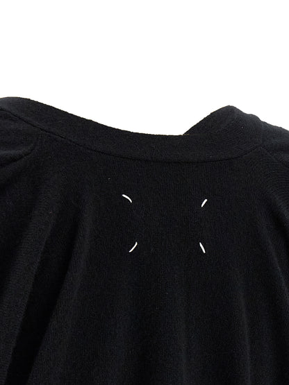Cardigan by Maison Margiela for women in wool black & signature showcases a luxurious silhouette, meticulously detailed with a sophisticated and for a refined finish.