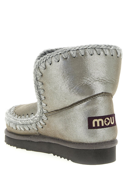 Mou Silver Lambskin Ankle Boots