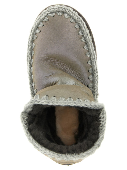 Mou Silver Lambskin Ankle Boots