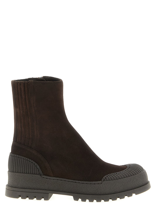 Ankle Boots by Aquazzura for women in suede goat leather & rubber brown features an enchanting design from the Women's Suede Goat Leather & Rubber Ankle Boots collection, highlighting a enchanting and for a refined look.
