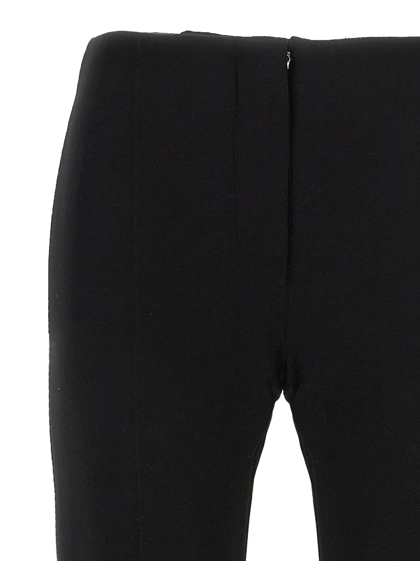 Trousers by Sportmax for women in polyester & viscose black presents a smart silhouette, meticulously detailed with a smart straight-leg, a smart long, and a smart low rise.