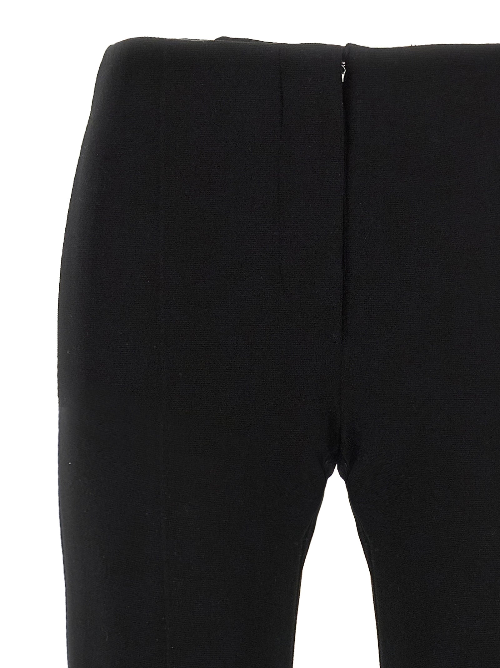 Trousers by Sportmax for women in polyester & viscose black presents a smart silhouette, meticulously detailed with a smart straight-leg, a smart long, and a smart low rise.