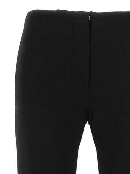 Trousers by Sportmax for women in polyester & viscose black presents a smart silhouette, meticulously detailed with a smart straight-leg, a smart long, and a smart low rise.