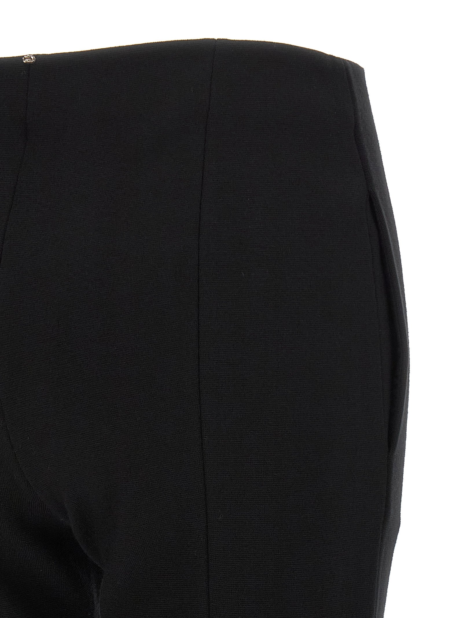 Trousers by Sportmax for women in polyester & viscose black presents a perennial silhouette, meticulously tailored with a straight-leg cut, long finish, and an elegant low rise.