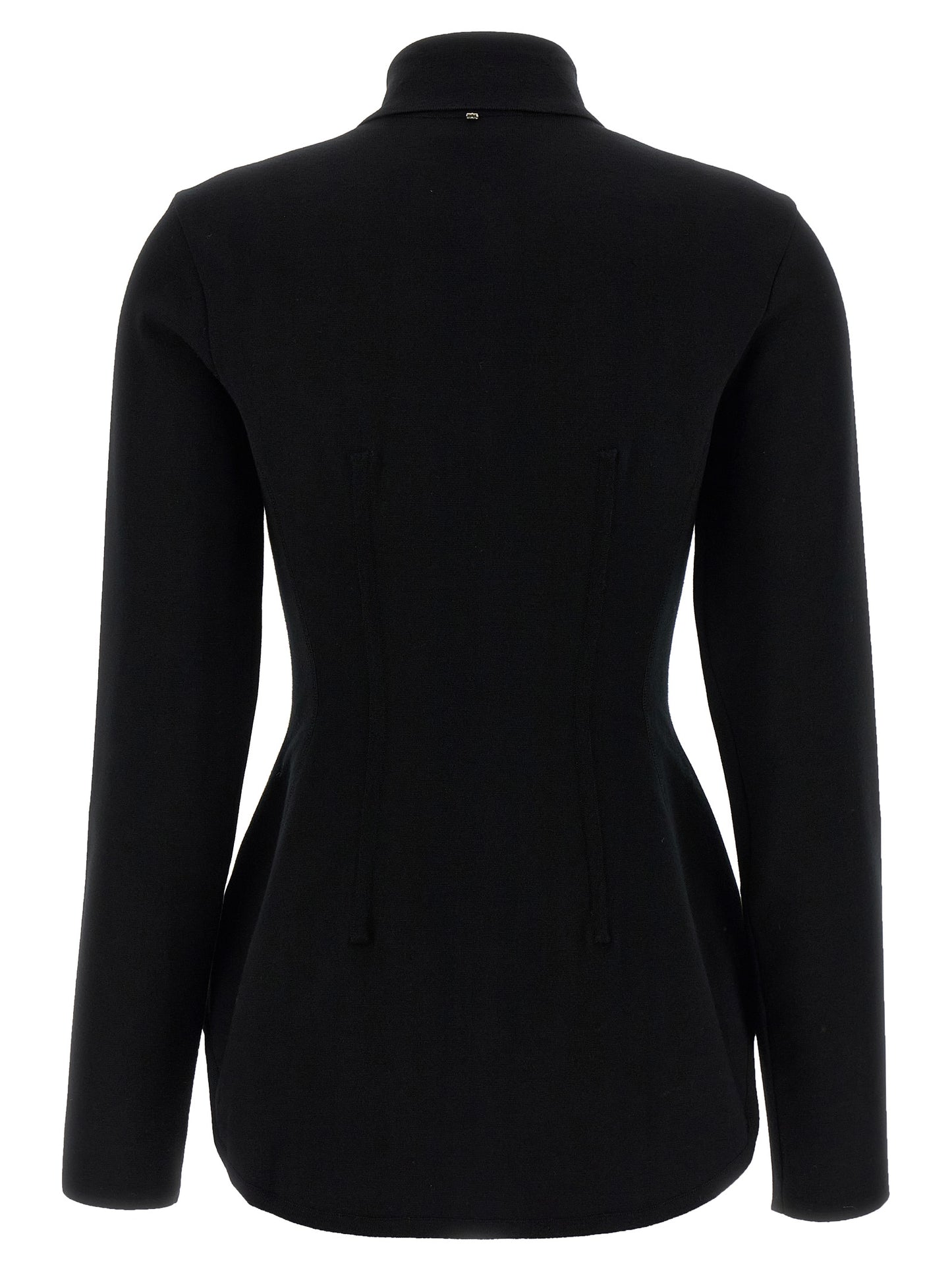 Blouse by Sportmax for women in polyester & viscose black showcases a sublime silhouette, artfully detailed with a sublime asymmetric neckline and for a sophisticated, sublime finish.
