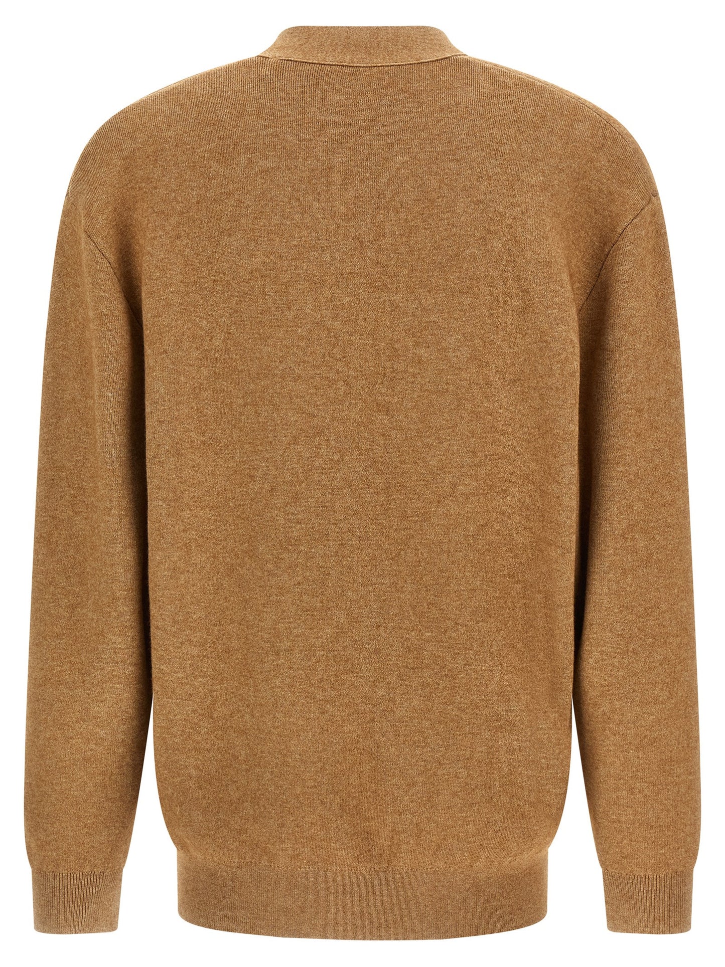 Cardigan by Isabel Marant for men in polyamide polyester viscose & cotton beige showcases a luxurious silhouette, meticulously detailed with a sophisticated v-neck neckline and for a refined finish.