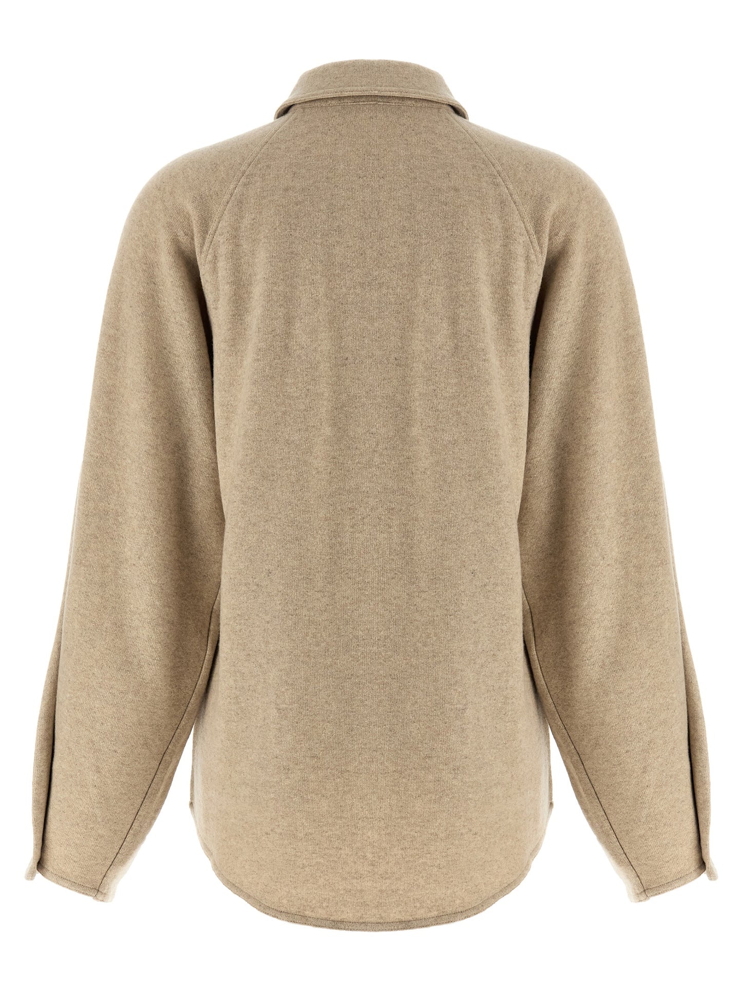Top by Max Mara for women in cashmere flannel beige showcases a edgy silhouette, elegantly detailed with a edgy and asymmetric neckline.