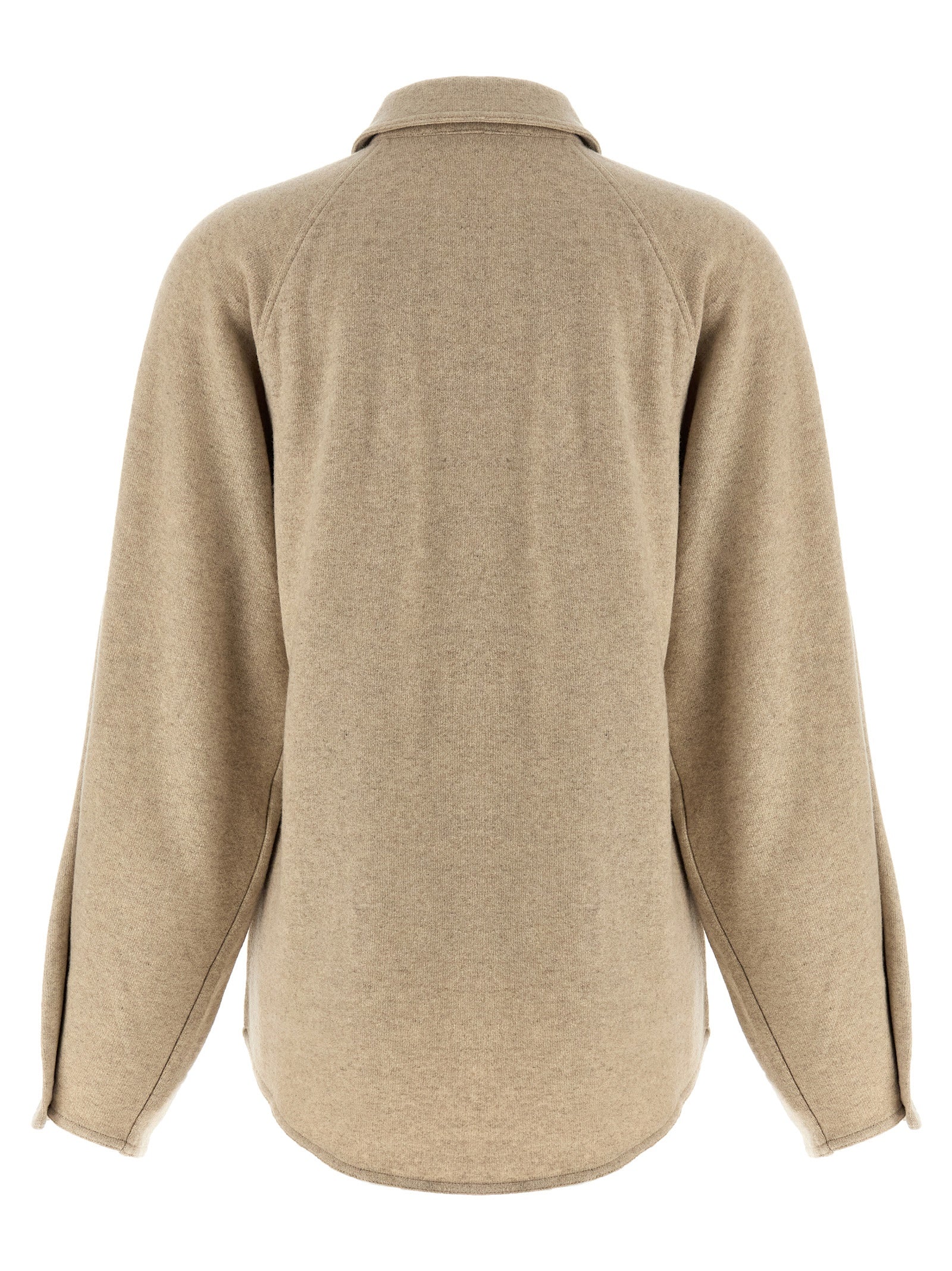 Top by Max Mara for women in cashmere flannel beige showcases a edgy silhouette, elegantly detailed with a edgy and asymmetric neckline.