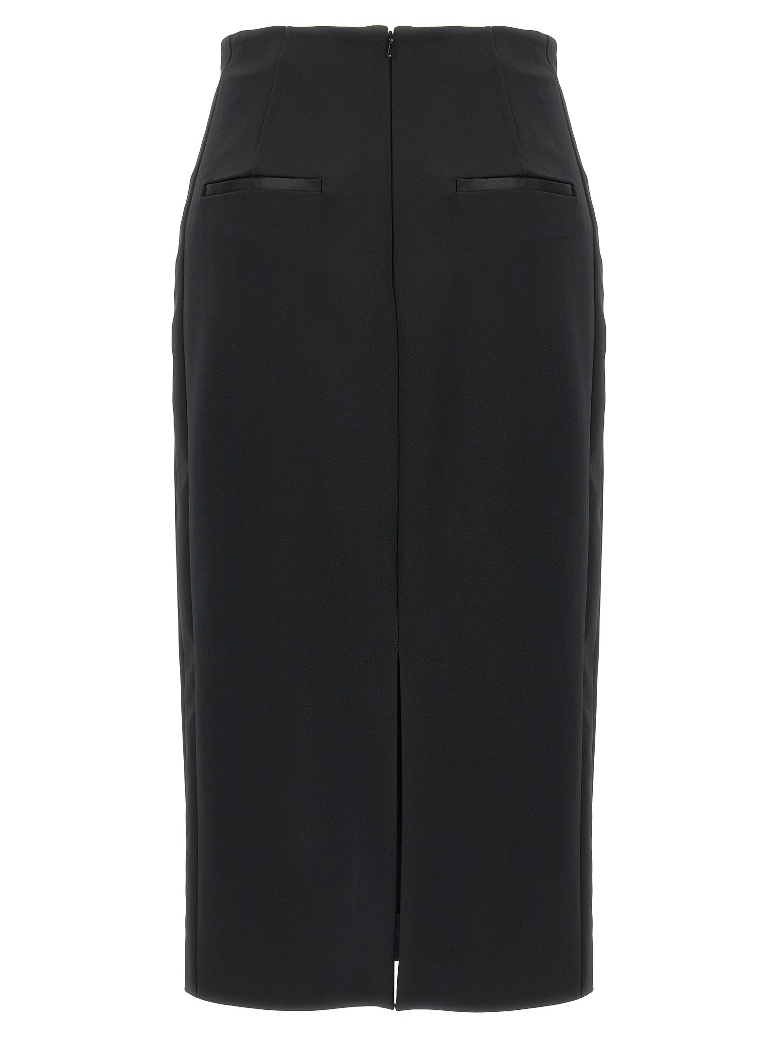 Skirt by Max Mara for women in viscose satin black features a sublime silhouette, showcasing the sublime design of the Women's Viscose Satin Midi Skirt in a sophisticated midi.