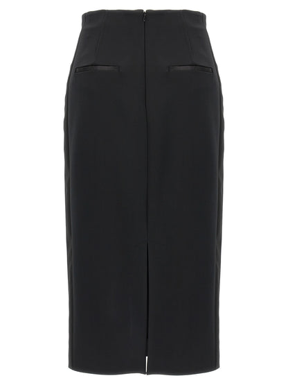 Skirt by Max Mara for women in viscose satin black features a sublime silhouette, showcasing the sublime design of the Women's Viscose Satin Midi Skirt in a sophisticated midi.