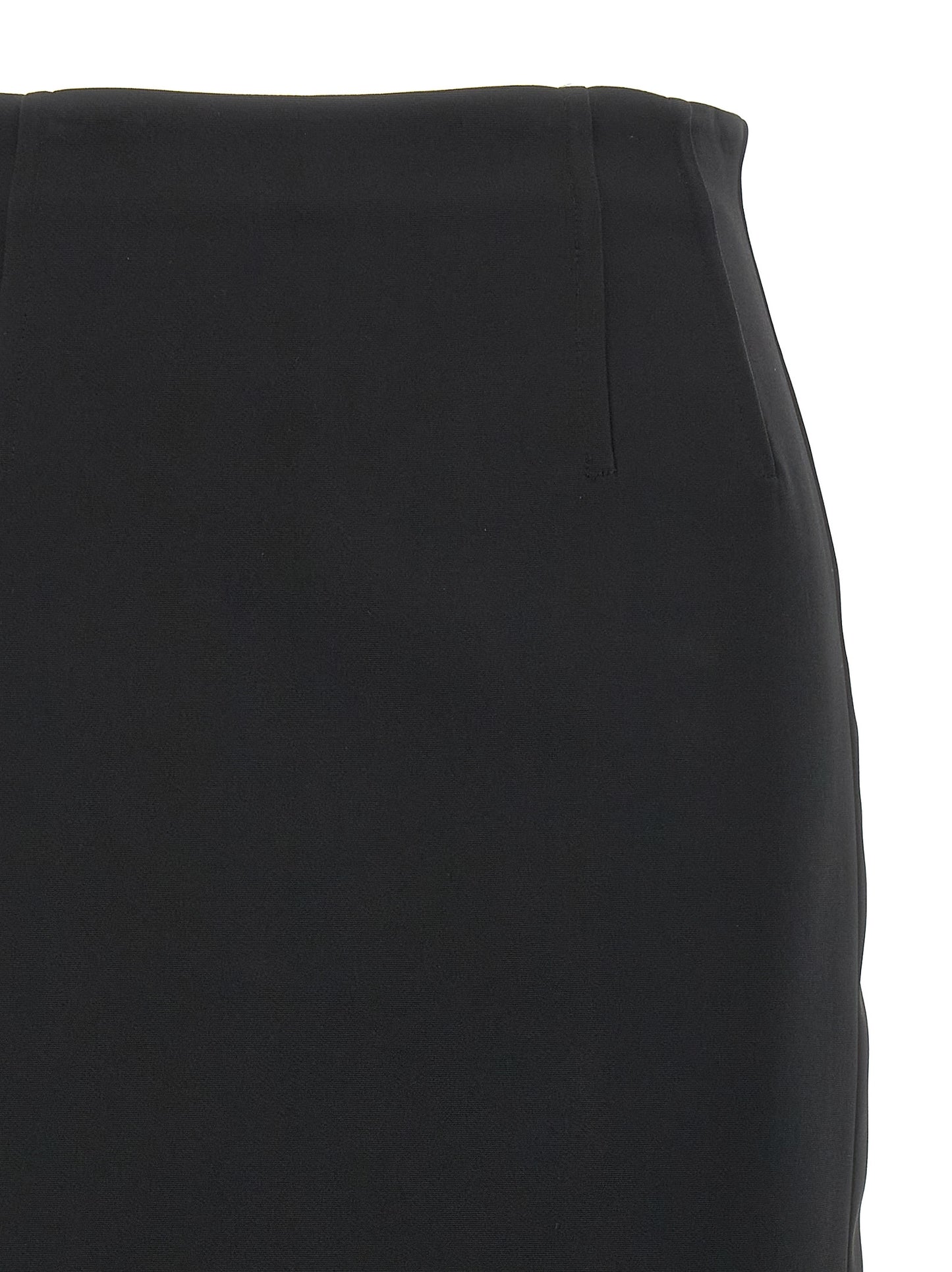 Skirt by Max Mara for women in viscose satin black features an relaxed-yet-refined silhouette that elegantly showcases the Women's Viscose Satin Midi Skirt design and sophisticated midi.